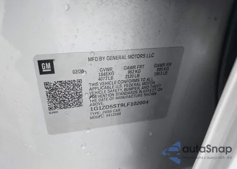 2020 Chevrolet Malibu Fwd Lt из США, поврежденный, VIN 1G1ZD5ST9LF102004